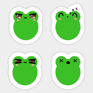 Cute frog face expressions v3 Sticker